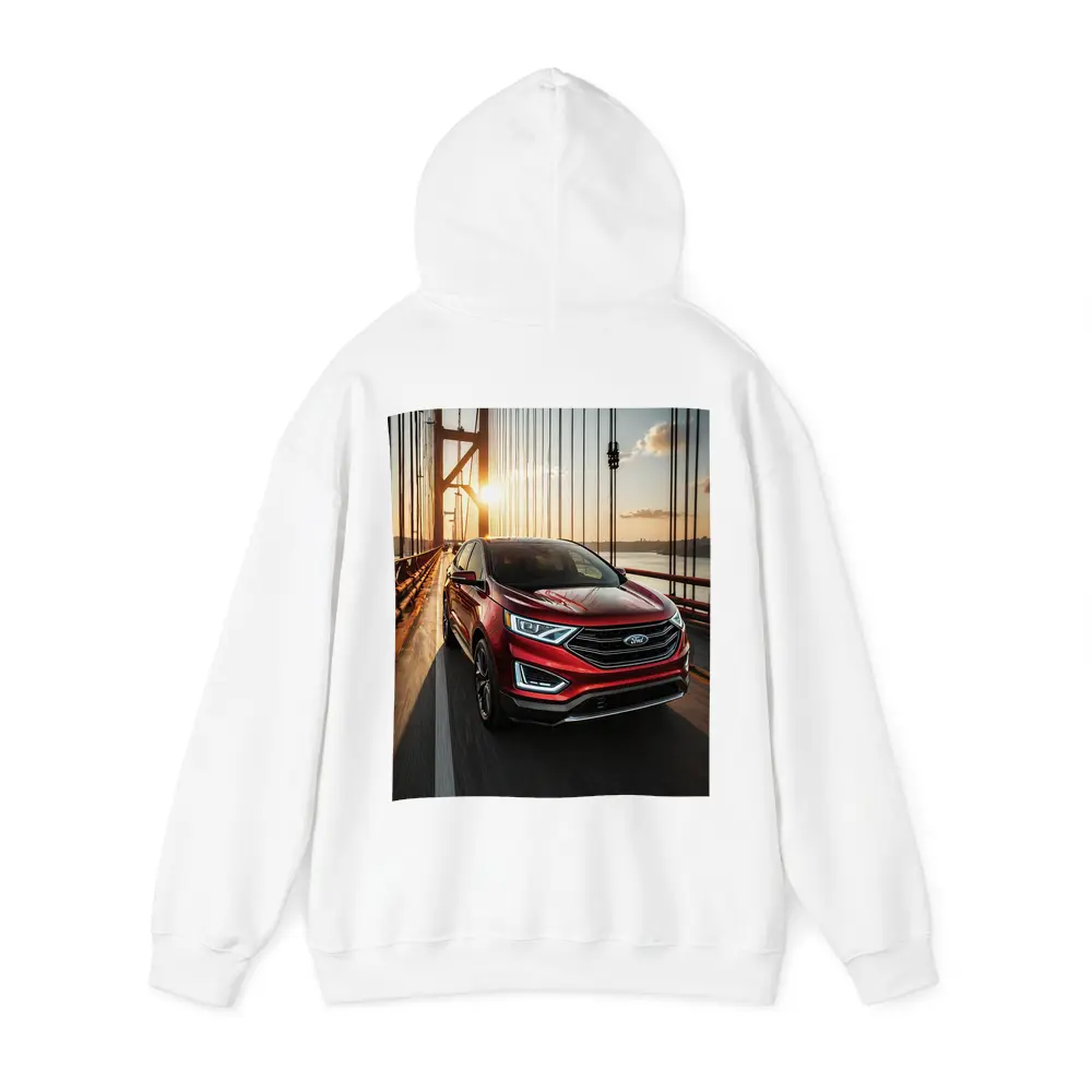 Ford Edge SUV Crossing Sunset Bridge – Hoodies
