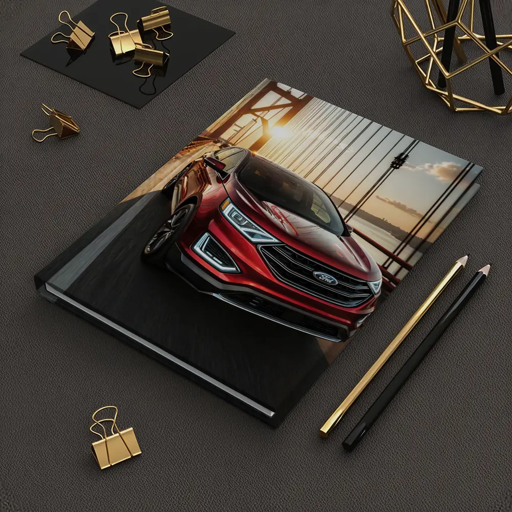 Ford Edge SUV Crossing Sunset Bridge – Notebooks