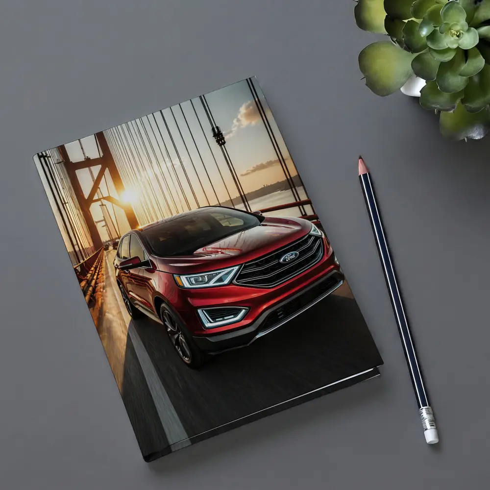 Ford Edge SUV Crossing Sunset Bridge – Notebooks