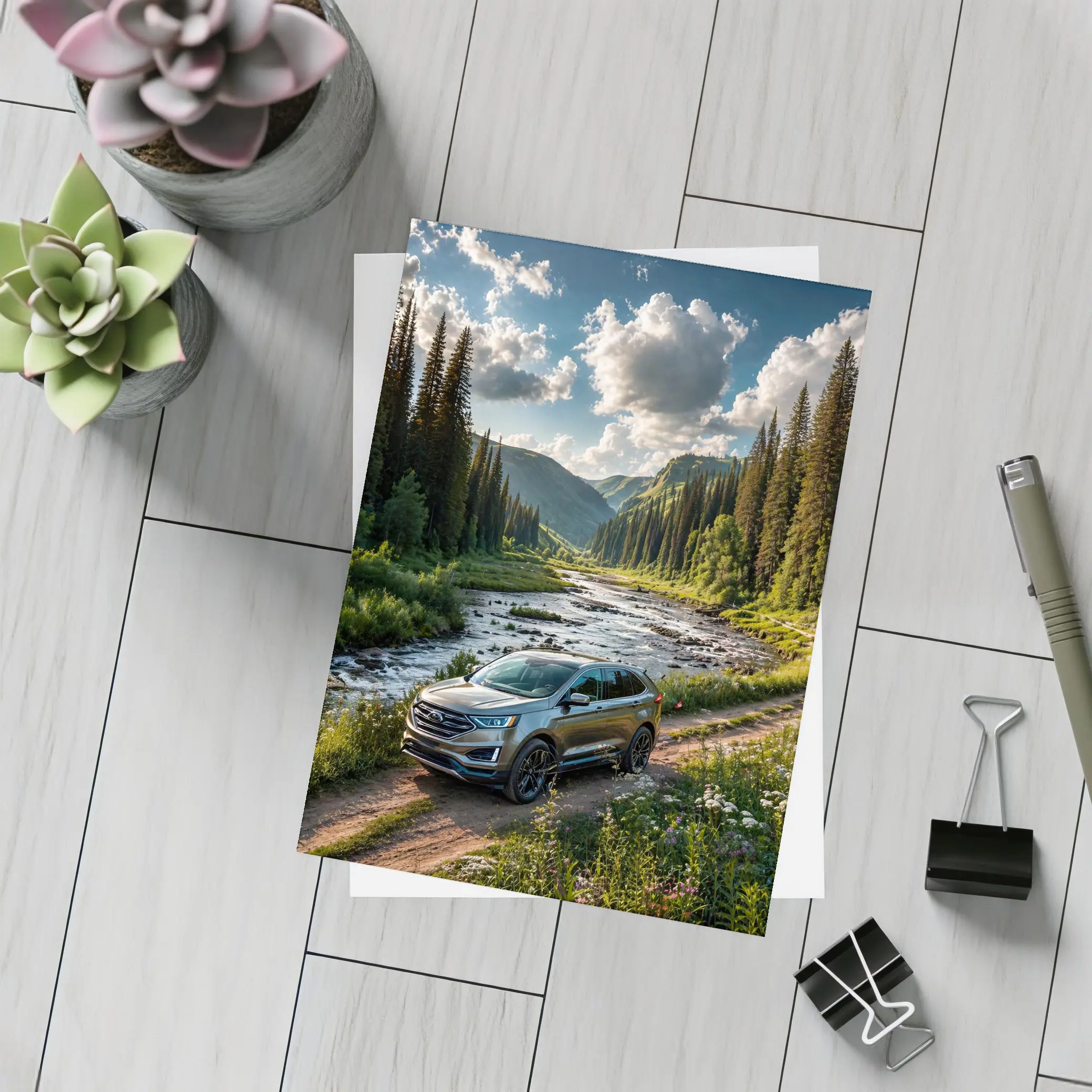 Ford Edge SUV Mountain Valley Forest Drive – Postcards