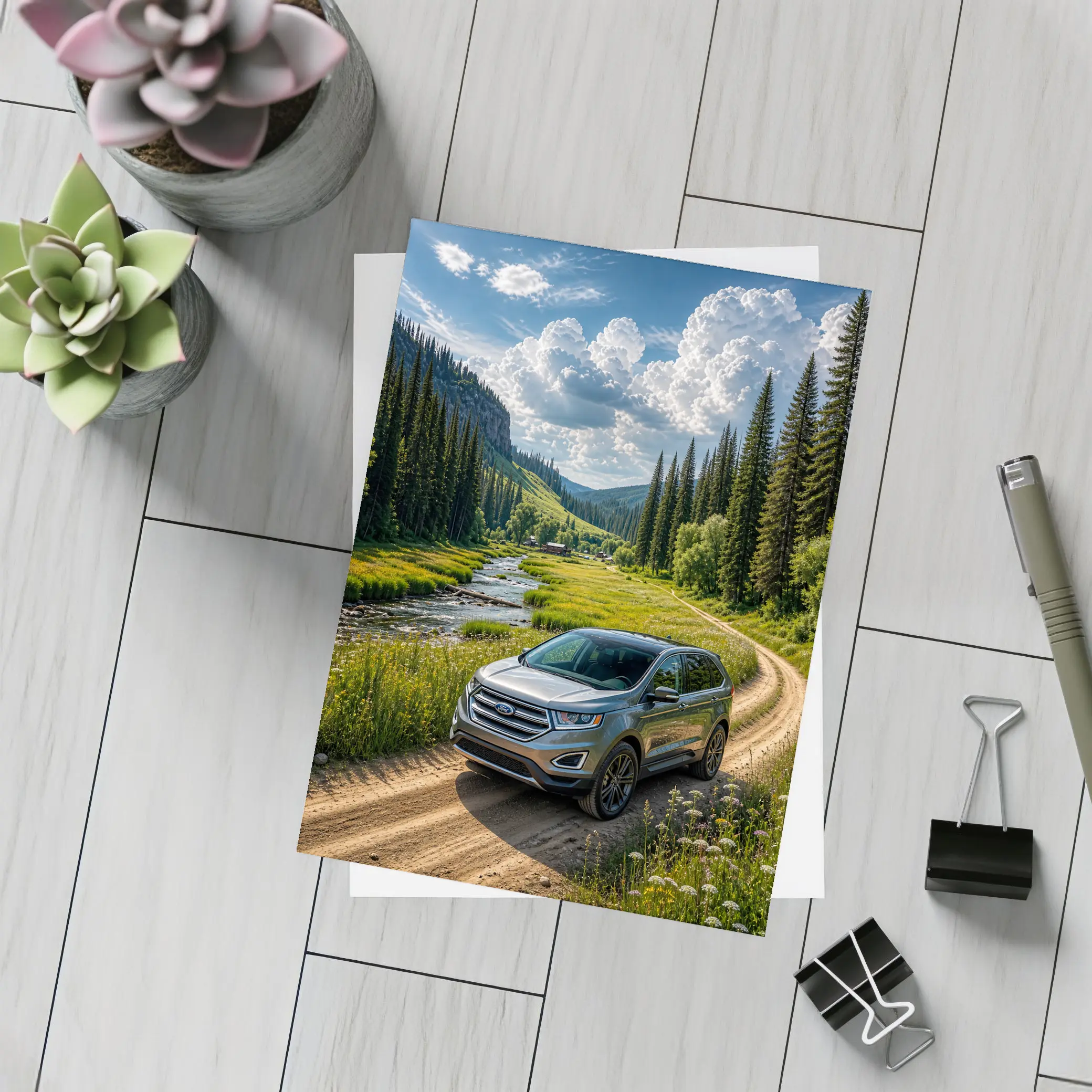 Ford Edge SUV Mountain Valley Dirt Road – Postcards