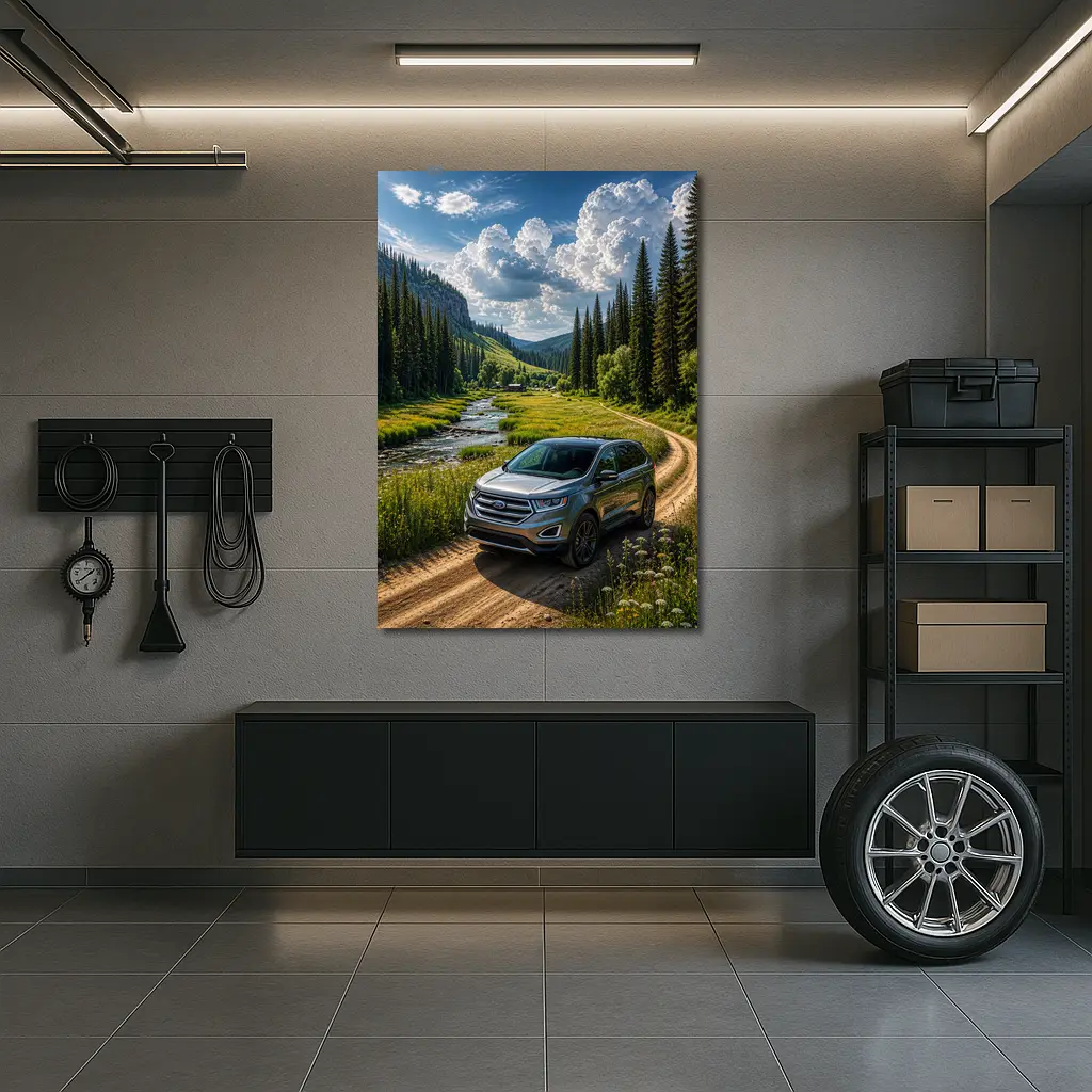 Ford Edge SUV Mountain Valley Dirt Road – Wall Art