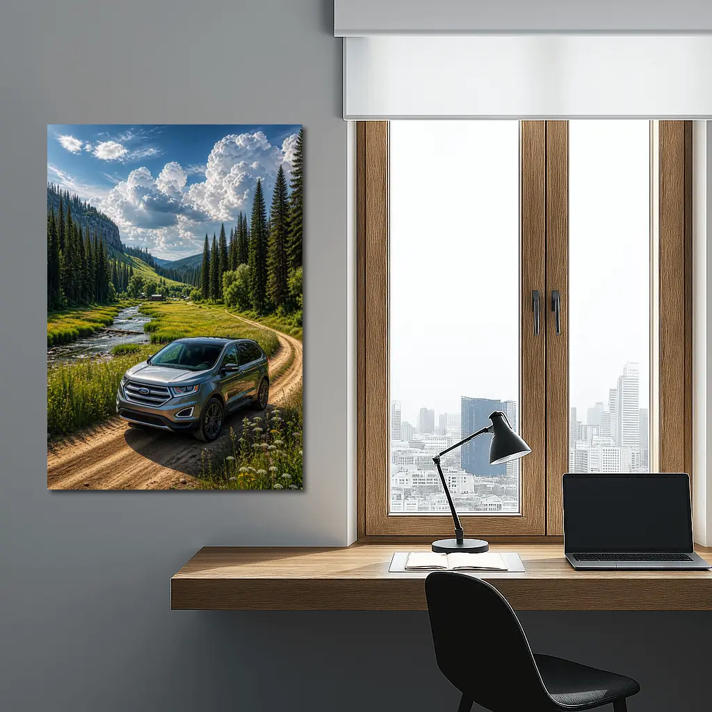 Ford Edge SUV Mountain Valley Dirt Road – Wall Art