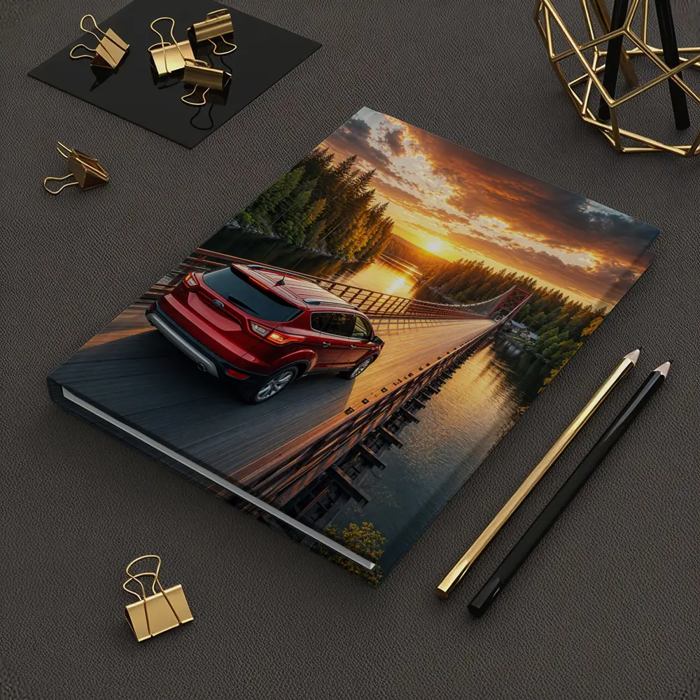 Ford Escape Red SUV Bridge Sunset – Notebooks