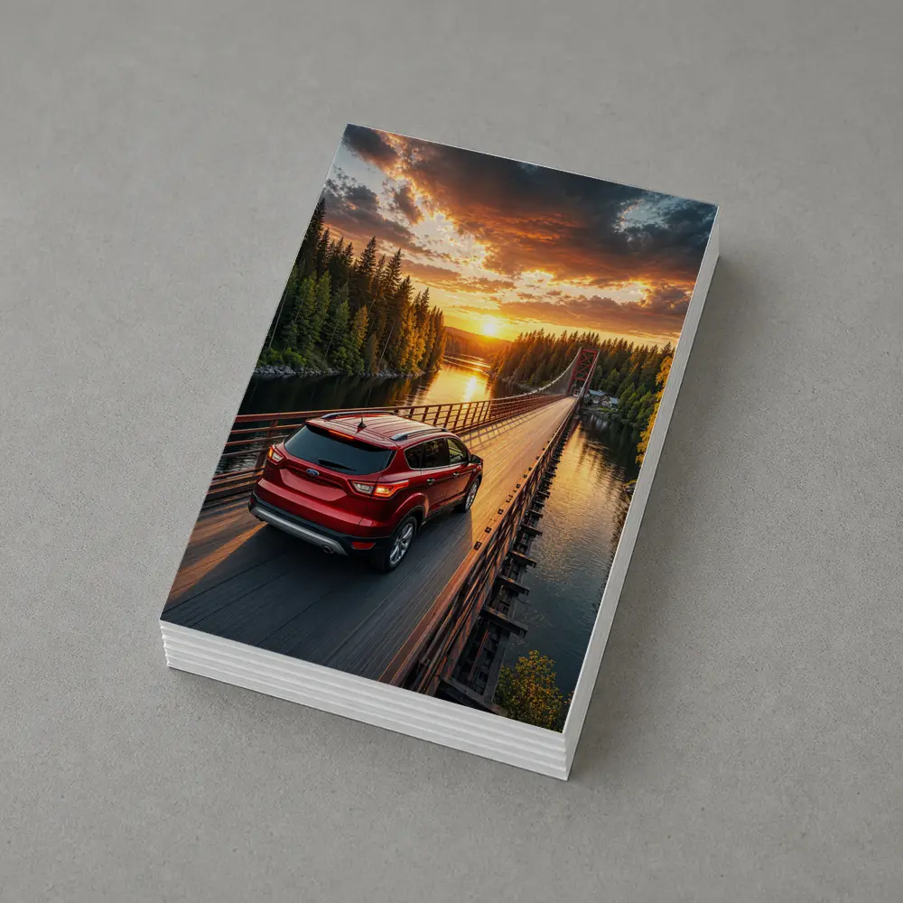 Ford Escape Red SUV Bridge Sunset – Postcards