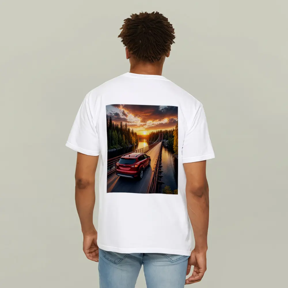 Ford Escape Red SUV Bridge Sunset – T-Shirts