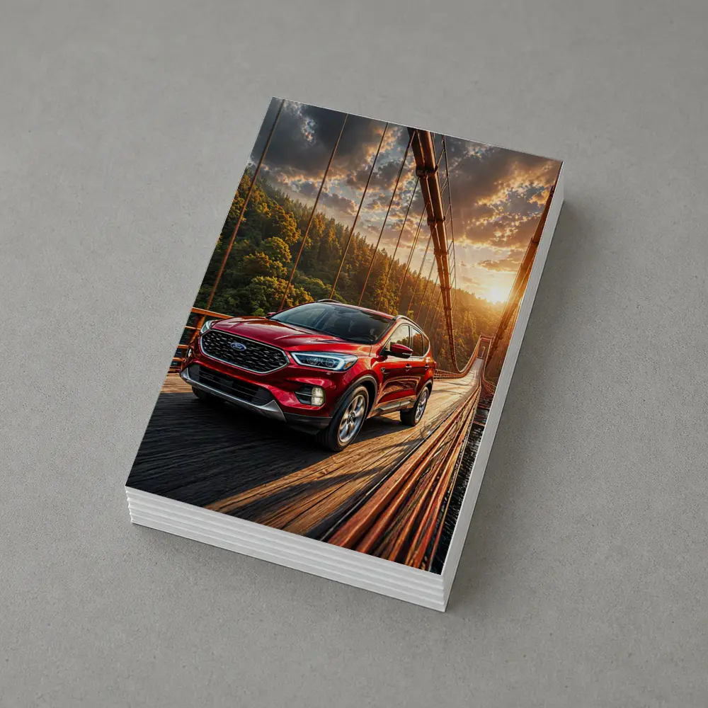 Ford Escape Red SUV On Suspension Bridge – Postcards