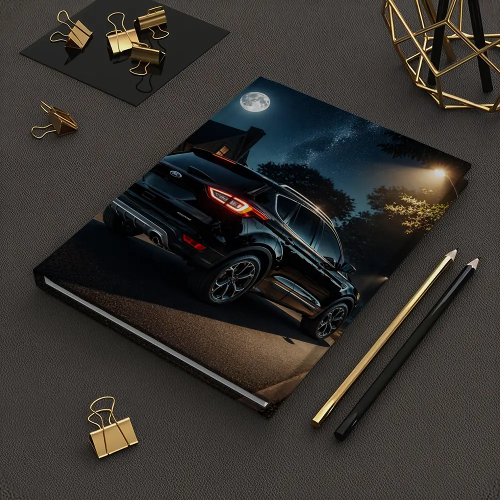 Ford Escape SUV Black Night Moonlit Street – Notebooks