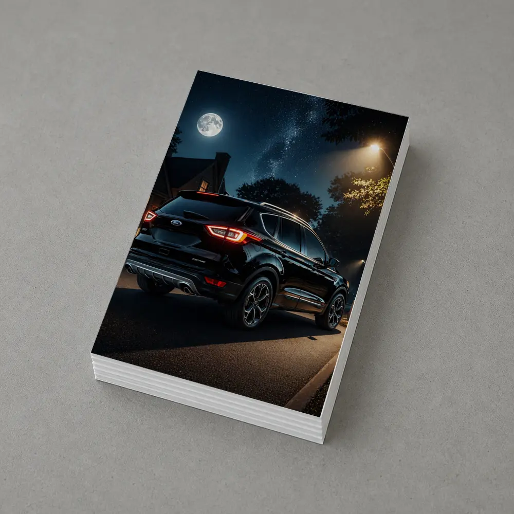 Ford Escape SUV Black Night Moonlit Street – Postcards