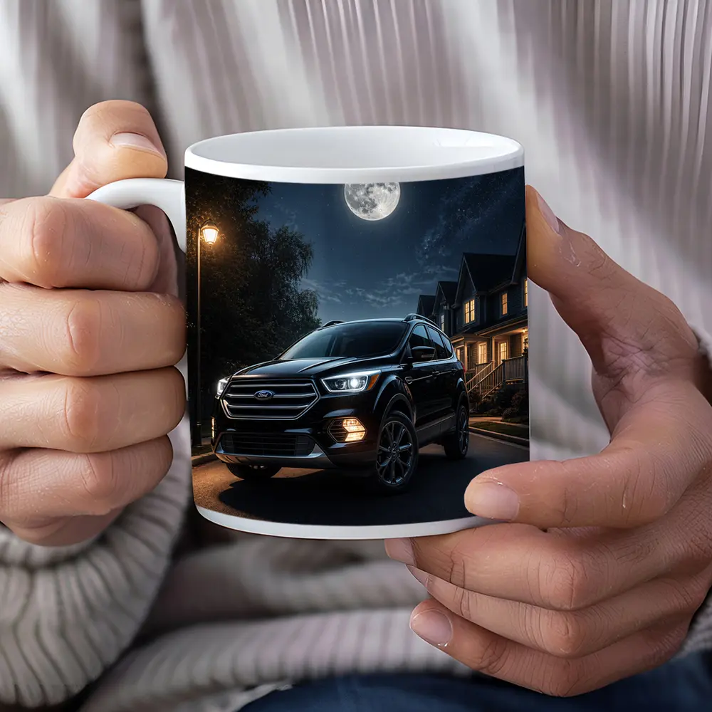Ford Escape SUV Moonlit Suburban Night – Mugs