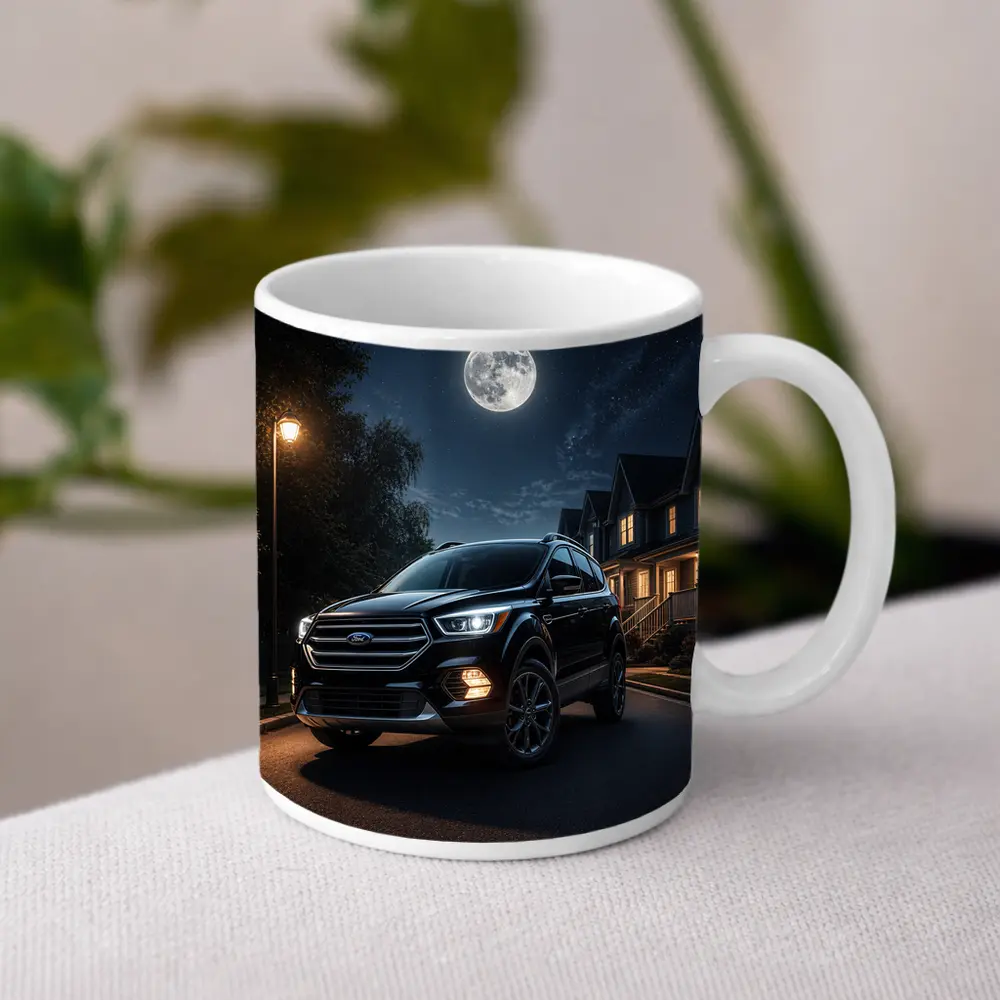 Ford Escape SUV Moonlit Suburban Night – Mugs