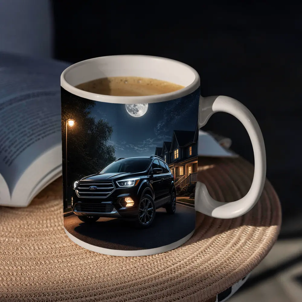 Ford Escape SUV Moonlit Suburban Night – Mugs