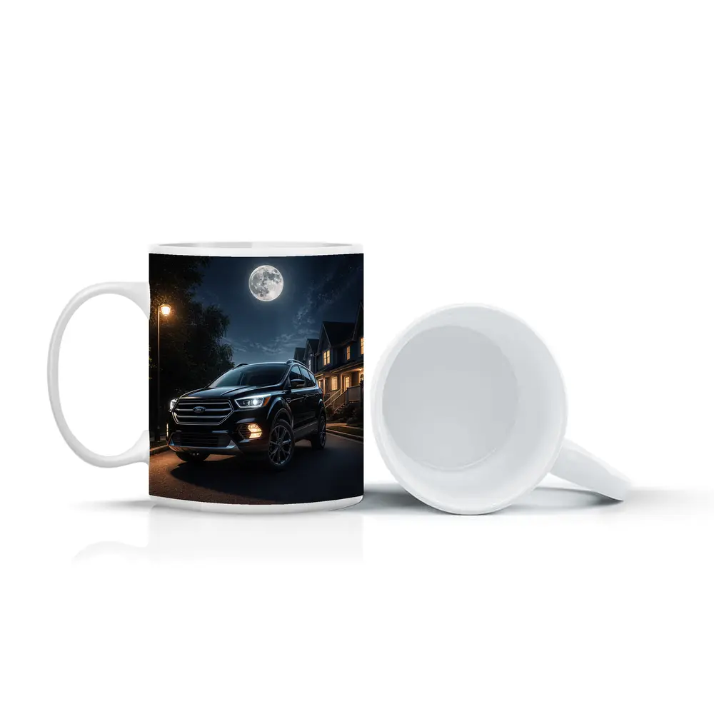 Ford Escape SUV Moonlit Suburban Night – Mugs
