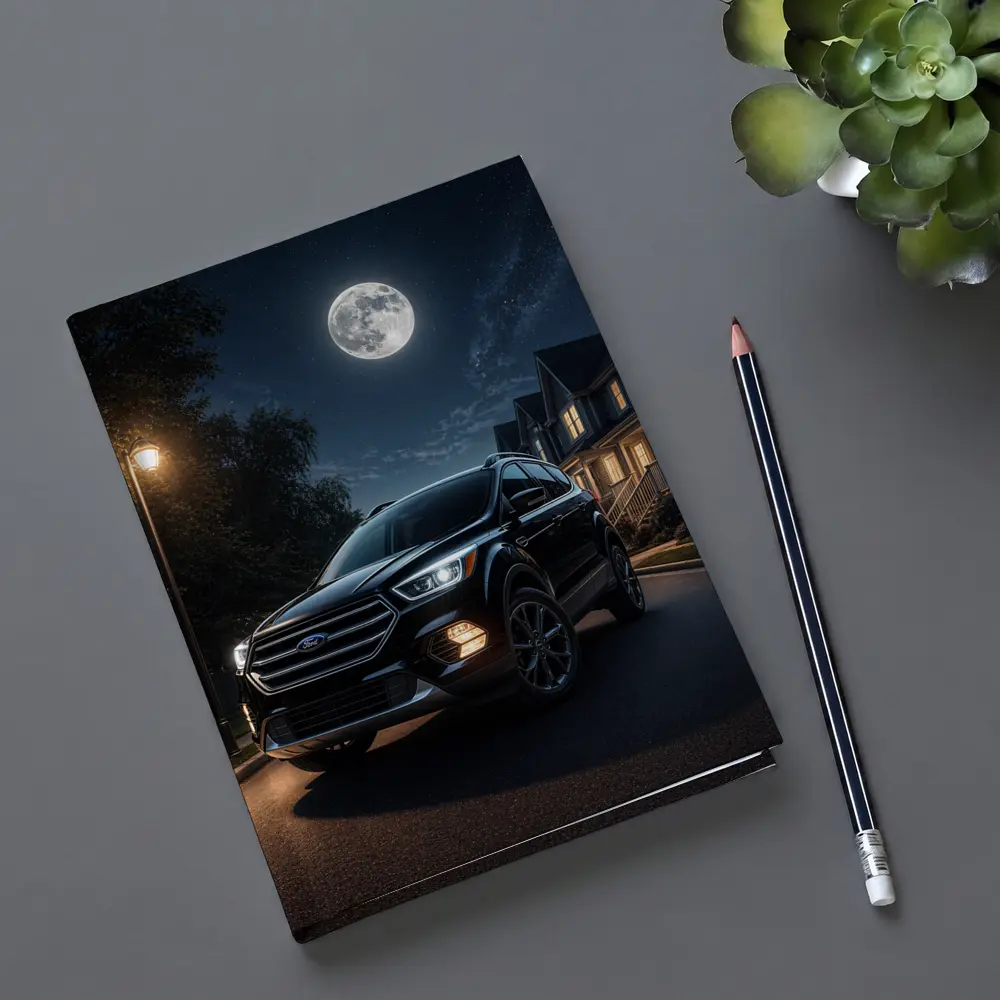 Ford Escape SUV Moonlit Suburban Night – Notebooks