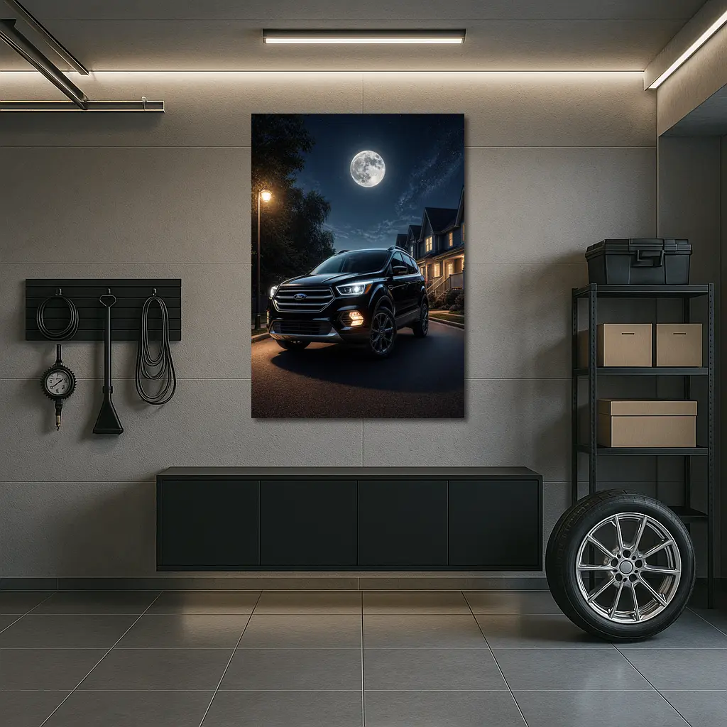 Ford Escape SUV Moonlit Suburban Night – Wall Art