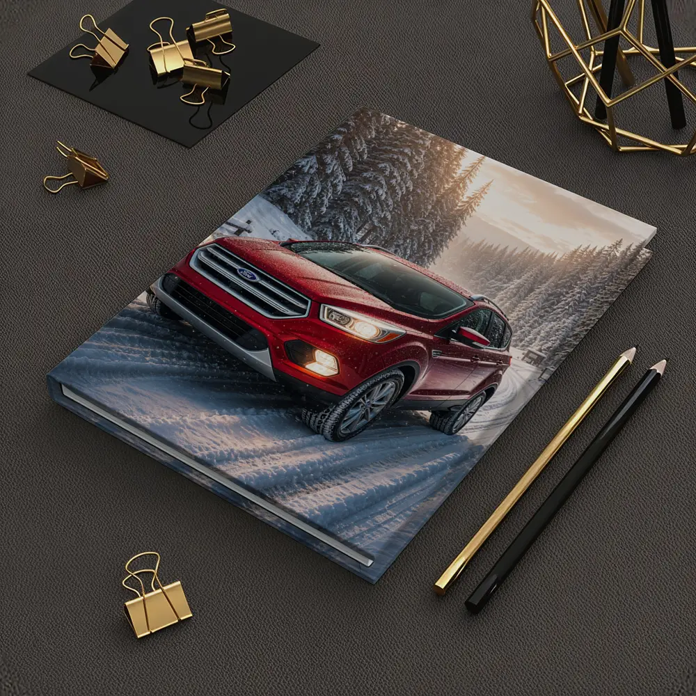 Ford Escape SUV on Snowy Winter Road – Notebooks