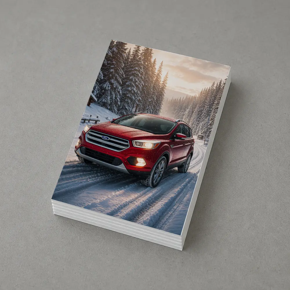 Ford Escape SUV on Snowy Winter Road – Postcards