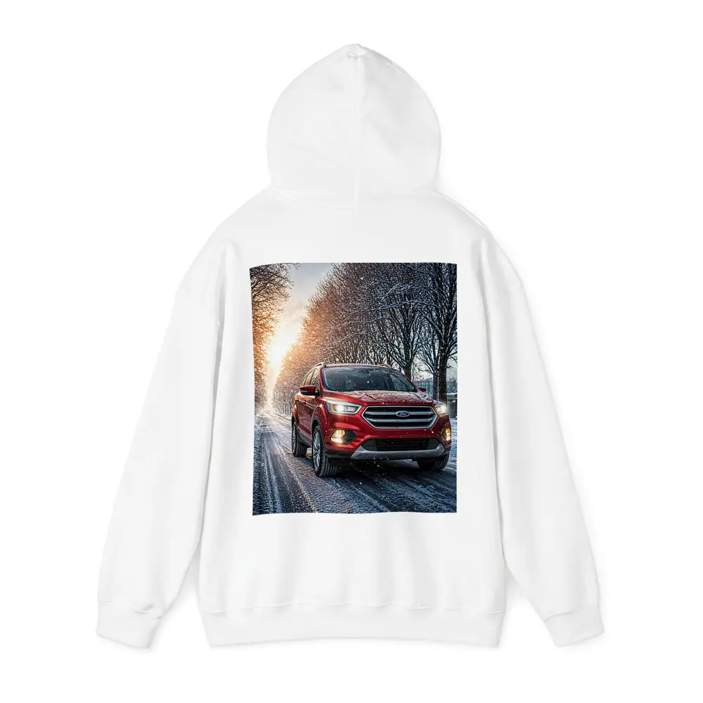 Ford Escape Red SUV Winter Snow Street – Hoodies