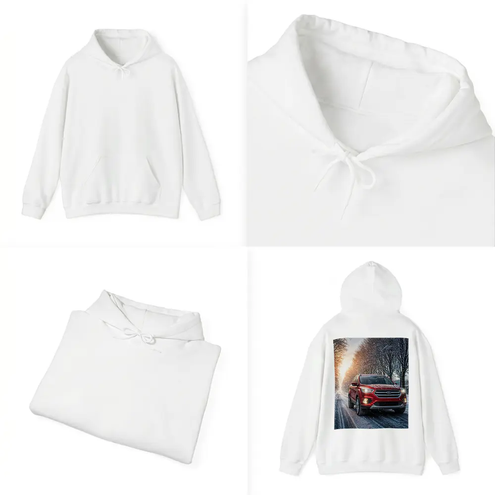 Ford Escape Red SUV Winter Snow Street – Hoodies