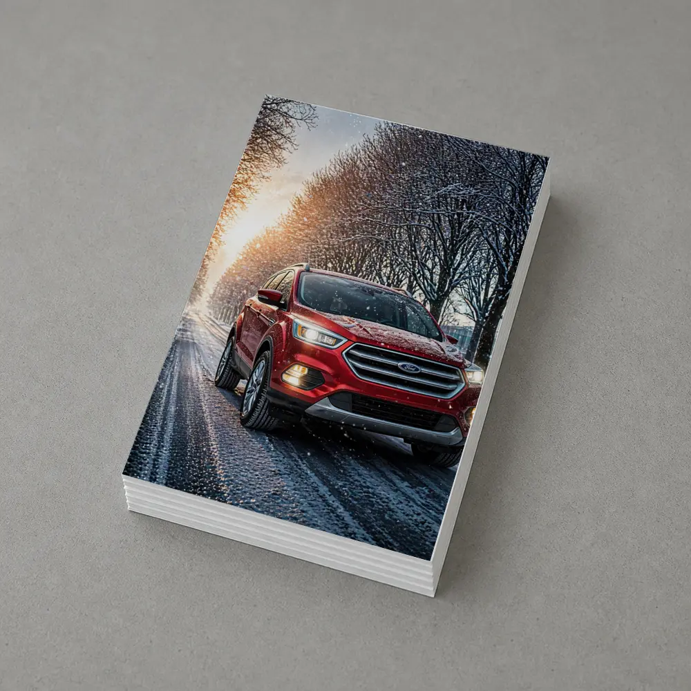 Ford Escape Red SUV Winter Snow Street – Postcards