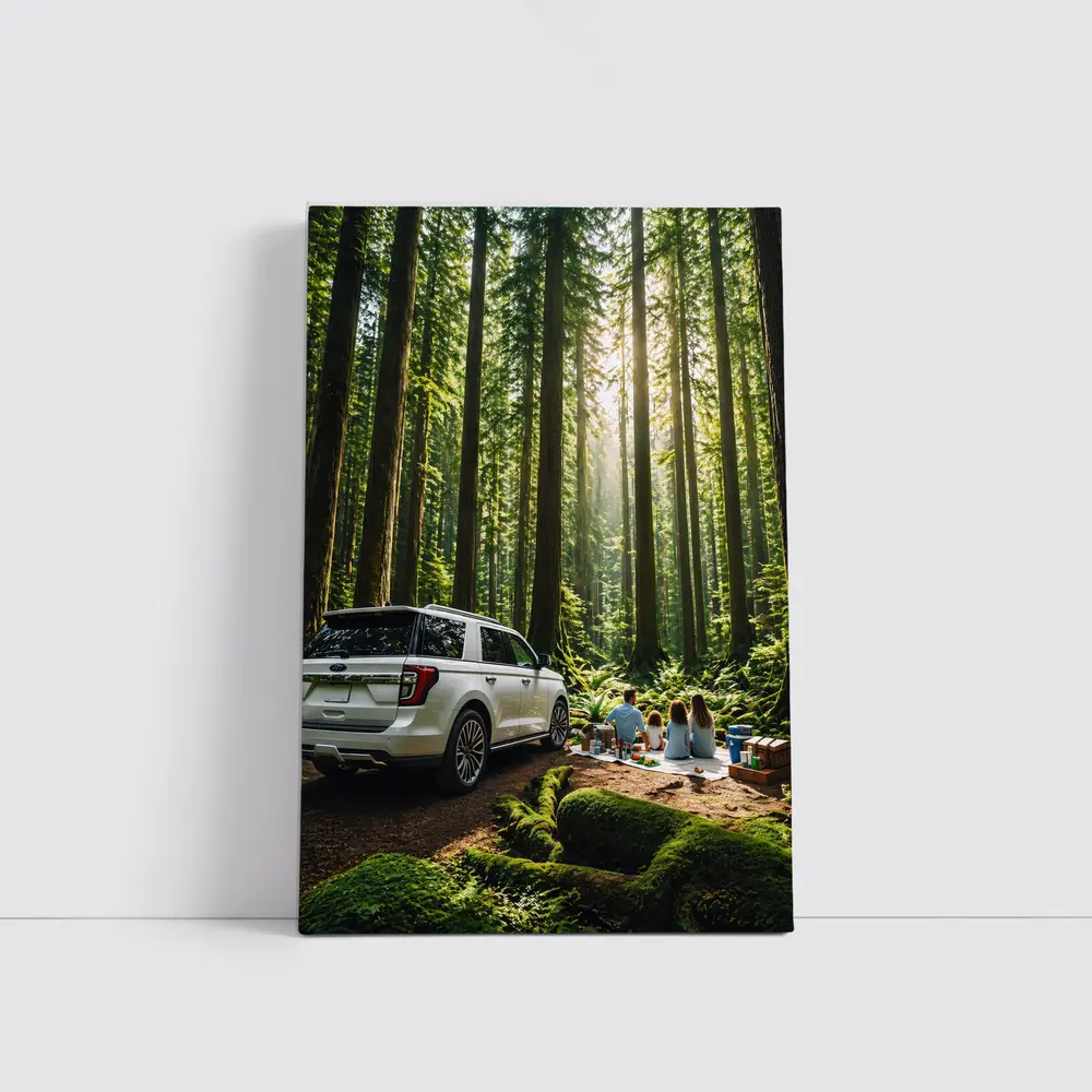 Ford Expedition SUV Forest Family Picnic – Wall Art