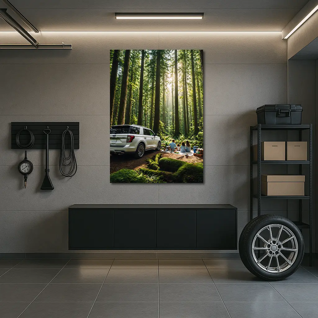 Ford Expedition SUV Forest Family Picnic – Wall Art