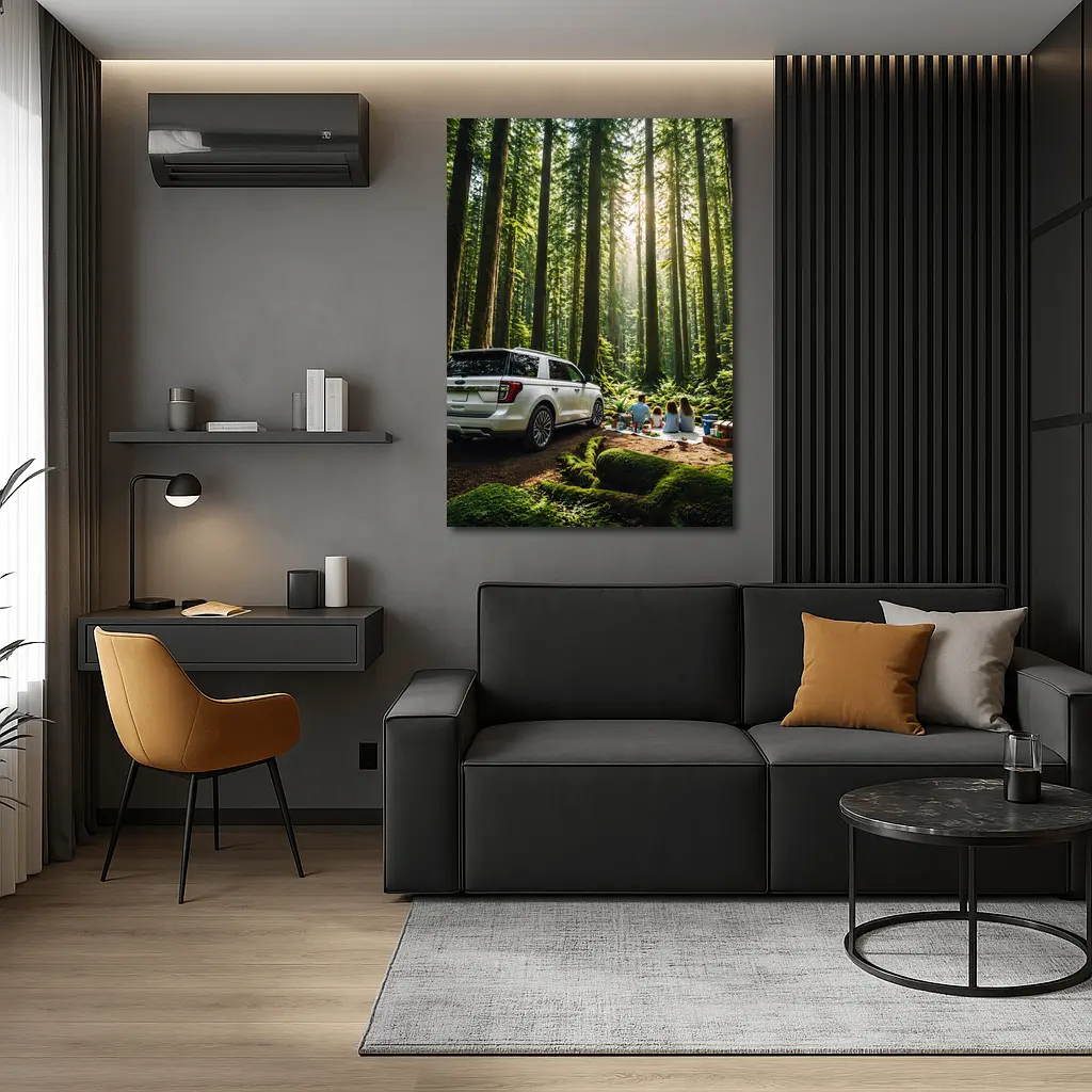 Ford Expedition SUV Forest Family Picnic – Wall Art
