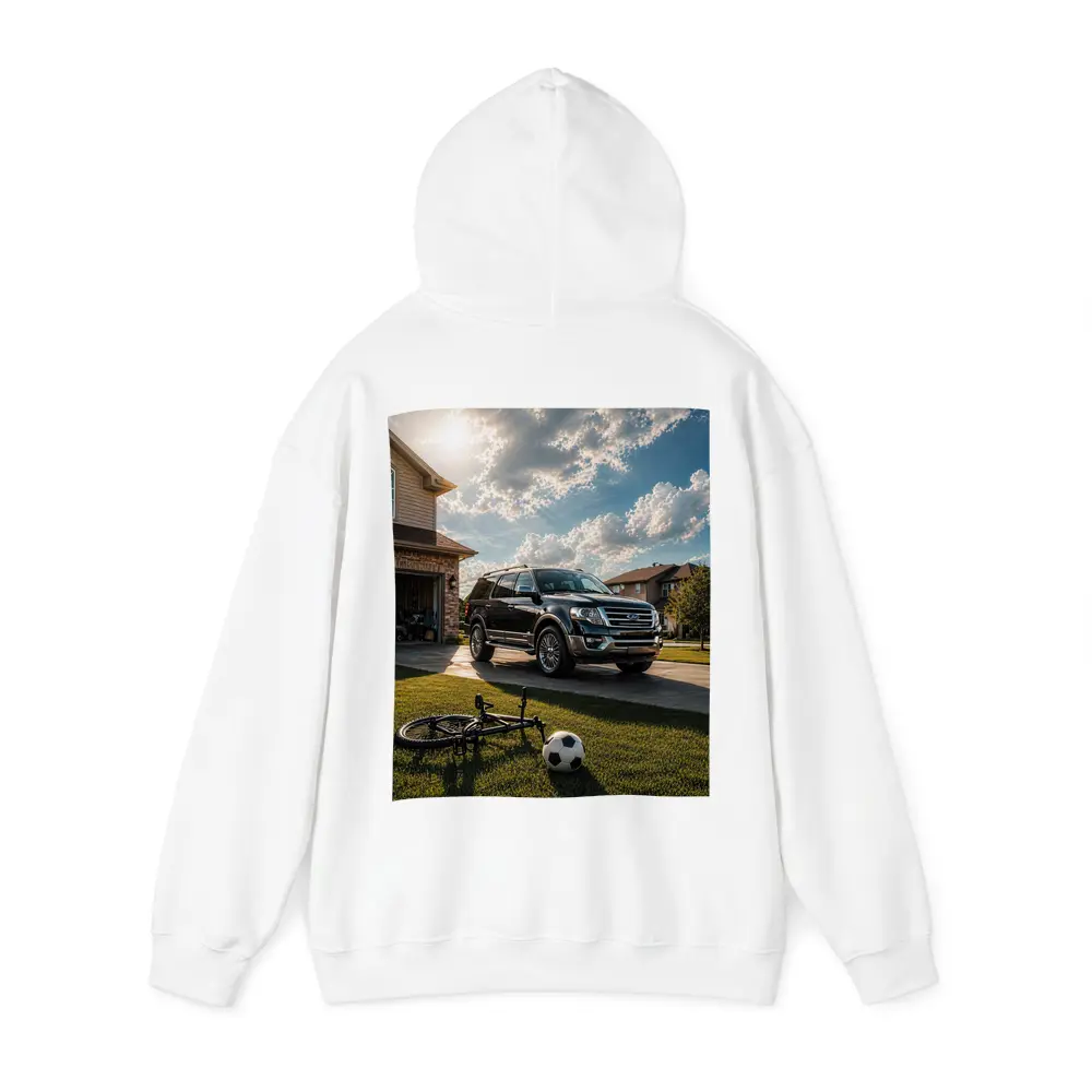 Ford Expedition SUV Suburban Driveway Scene – Hoodies