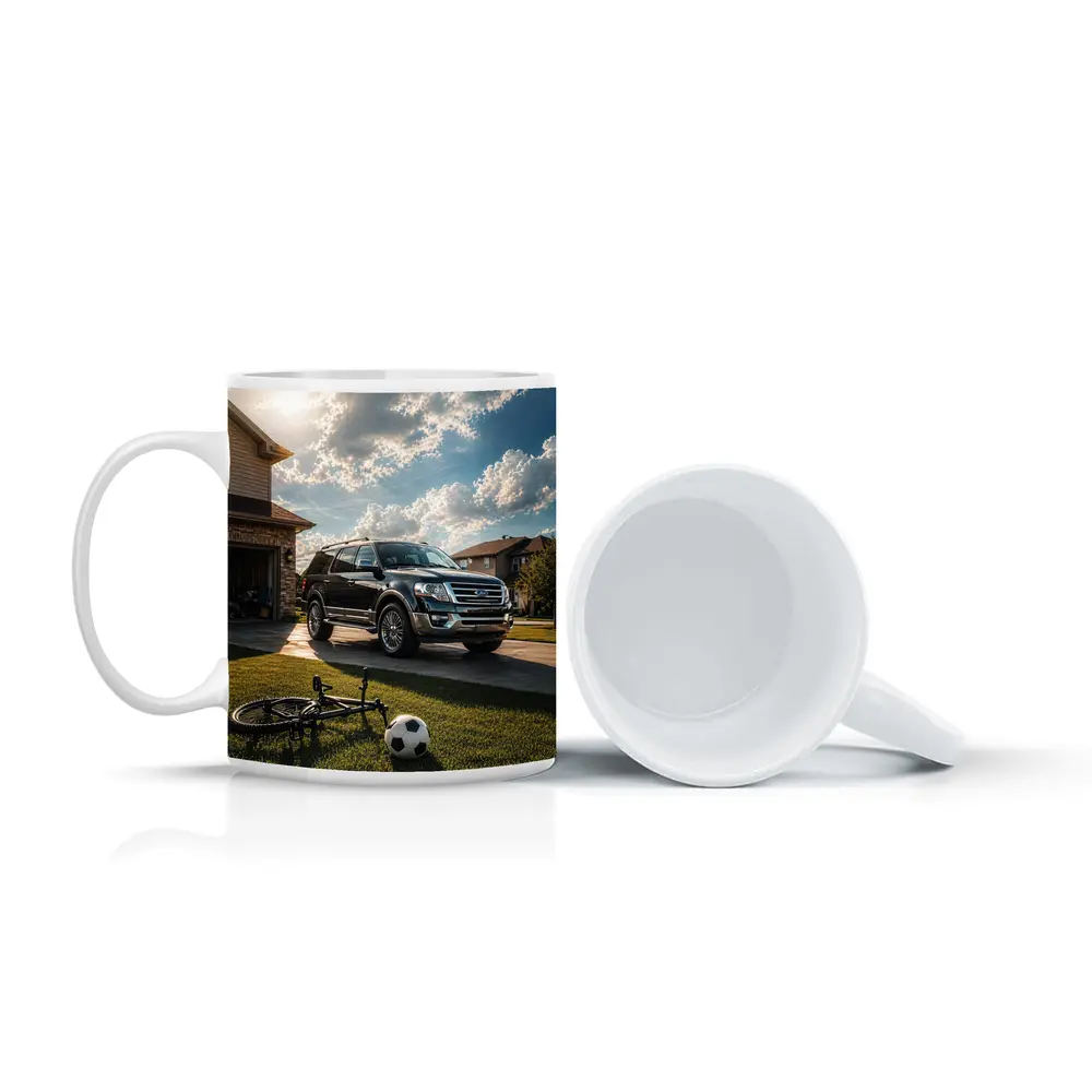 Ford Expedition SUV Suburban Driveway Scene – Mugs