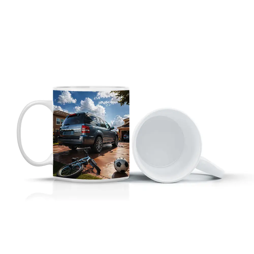 Ford Expedition SUV Suburban Driveway Scene – Mugs
