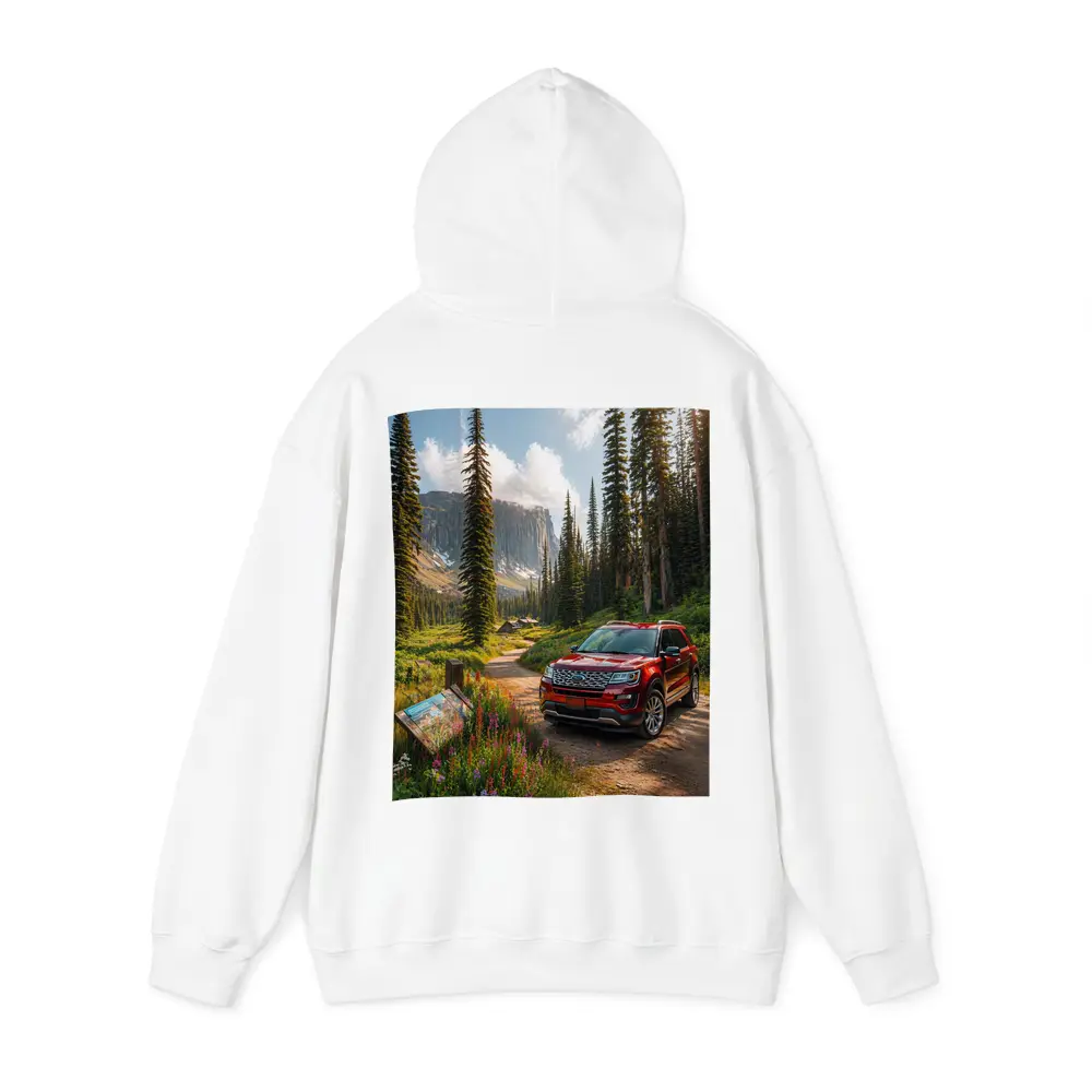 Ford Explorer Red SUV Mountain Forest Trail – Hoodies