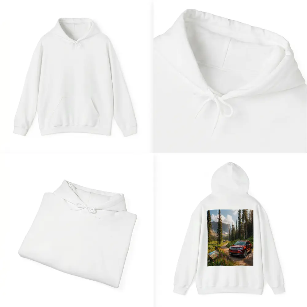 Ford Explorer Red SUV Mountain Forest Trail – Hoodies