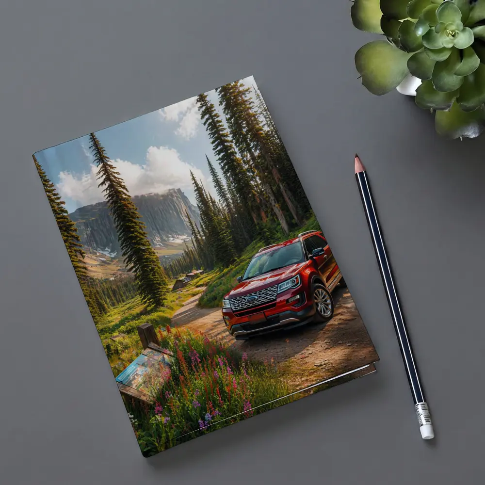 Ford Explorer Red SUV Mountain Forest Trail – Notebooks