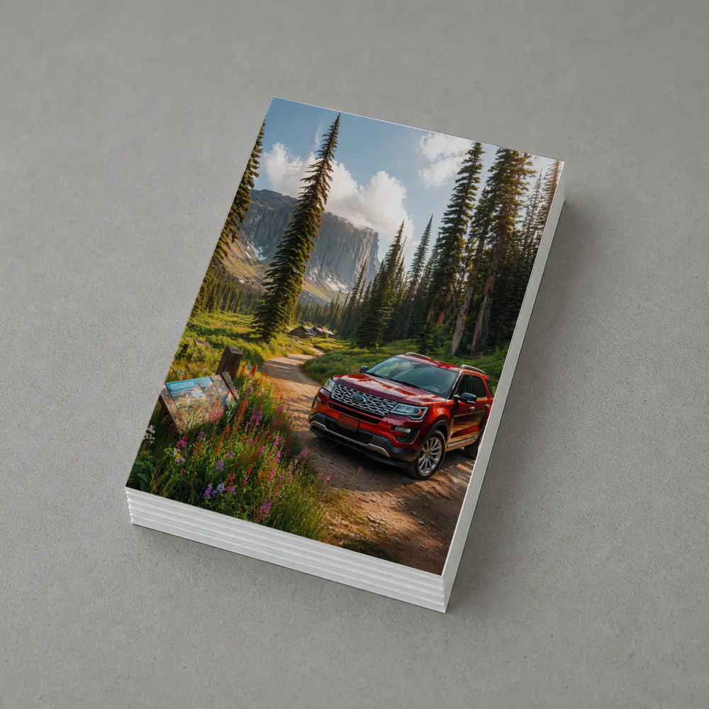 Ford Explorer Red SUV Mountain Forest Trail – Postcards