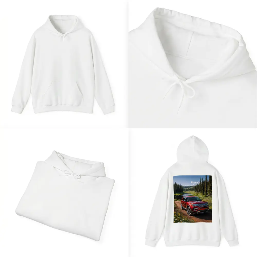 Ford Explorer Red SUV Forest Trail – Hoodies