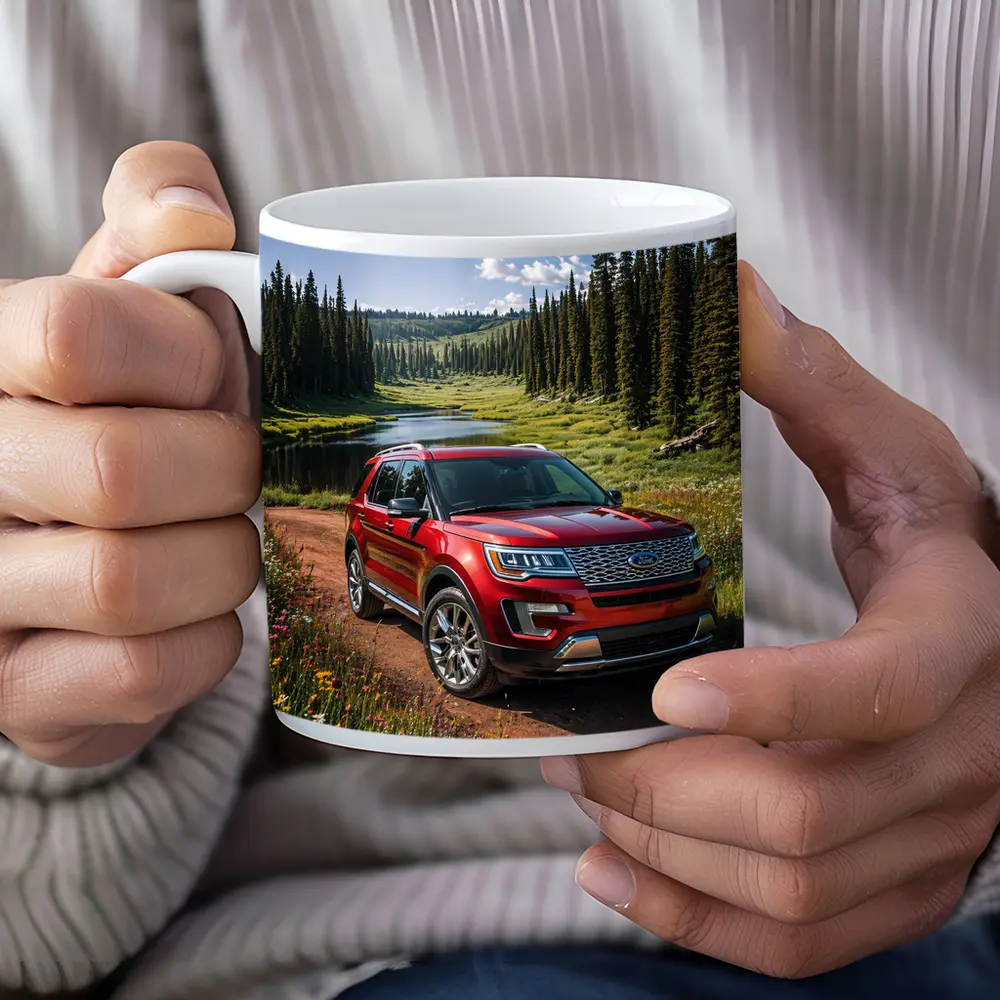 Ford Explorer Red SUV Forest Trail – Mugs