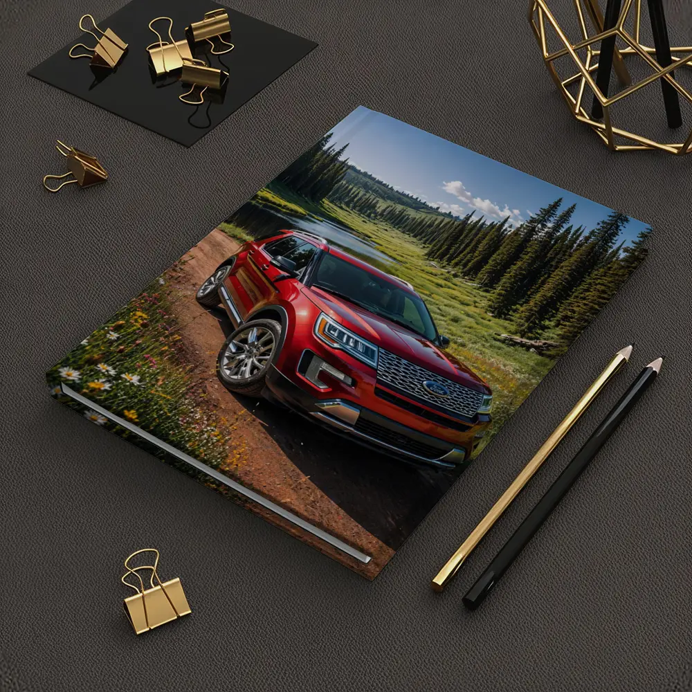 Ford Explorer Red SUV Forest Trail – Notebooks