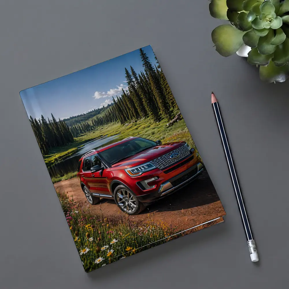 Ford Explorer Red SUV Forest Trail – Notebooks