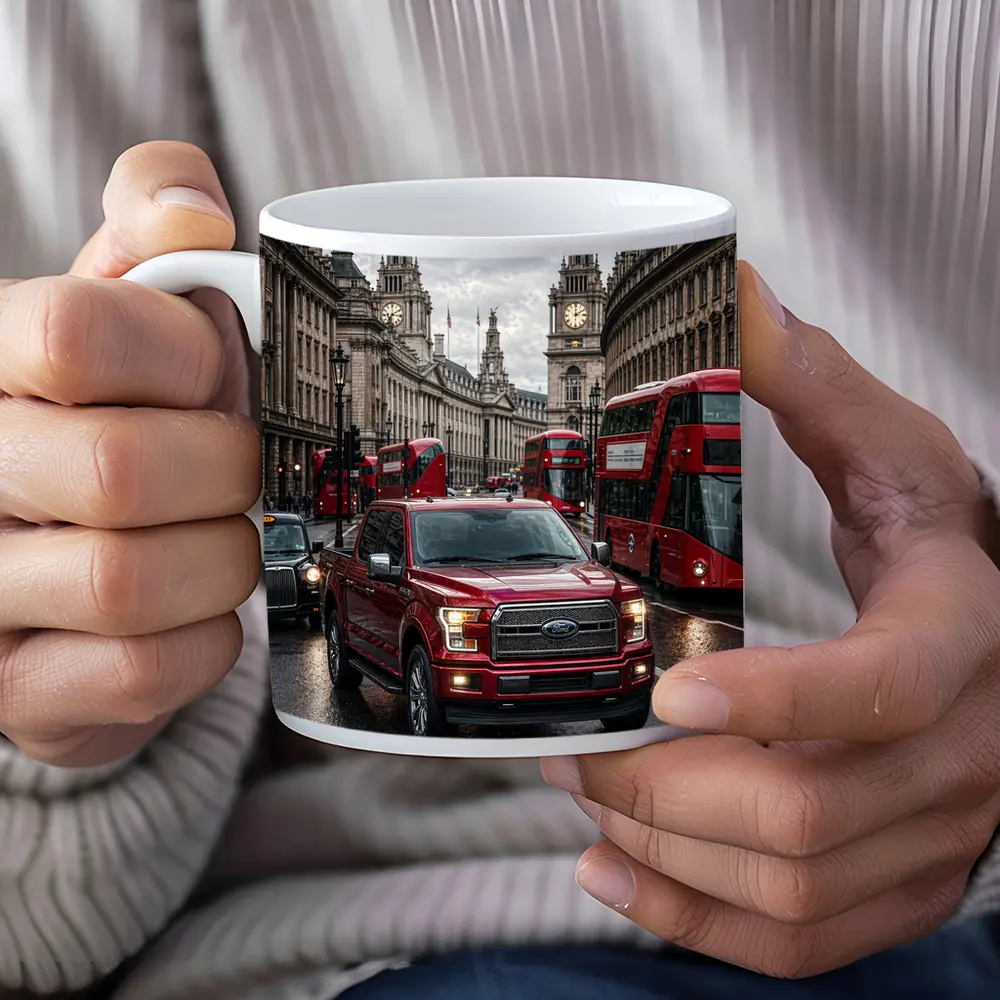 Ford F-150 Red Truck London Street – Mugs