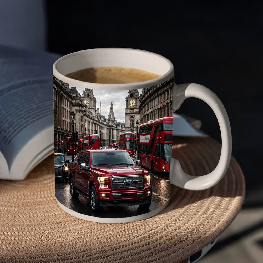 Ford F-150 Red Truck London Street – Mugs