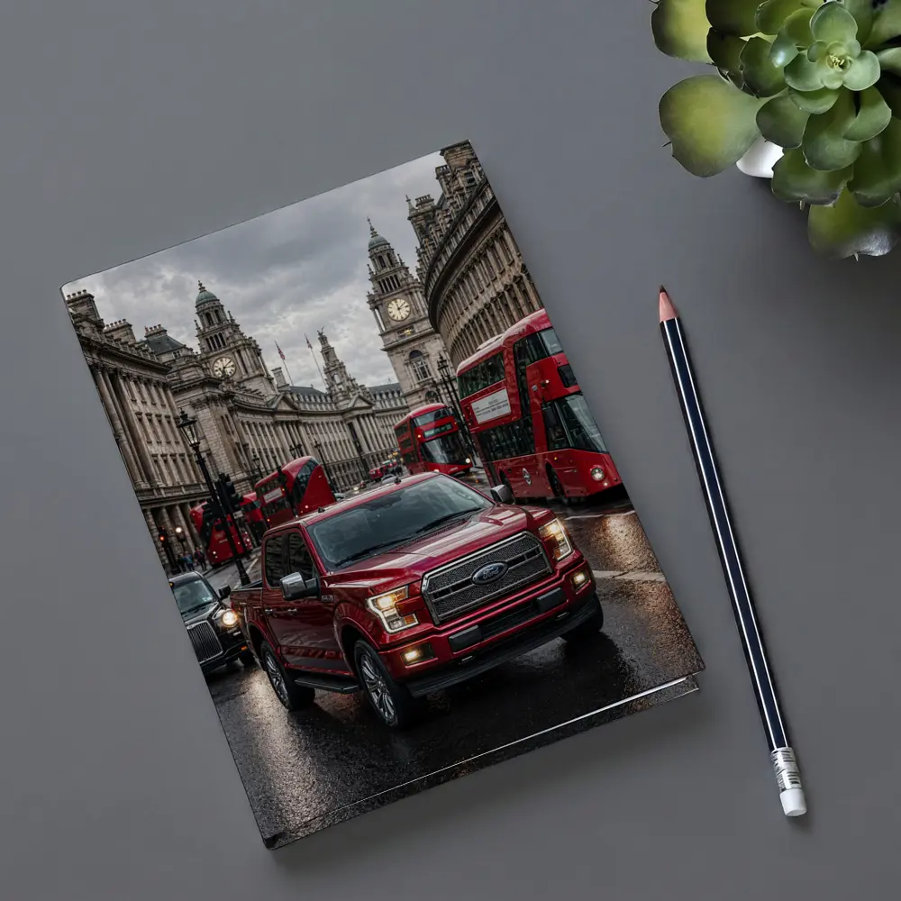 Ford F-150 Red Truck London Street – Notebooks