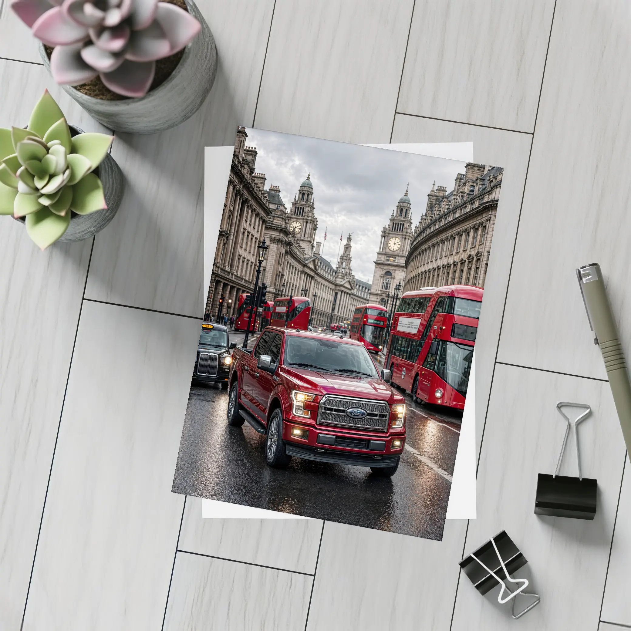 Ford F-150 Red Truck London Street – Postcards