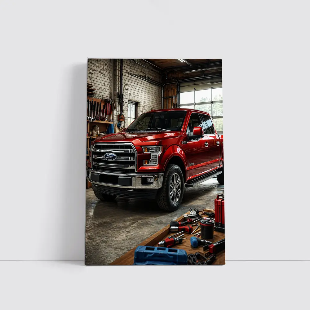 Ford F-150 Red Truck Garage Workshop – Wall Art