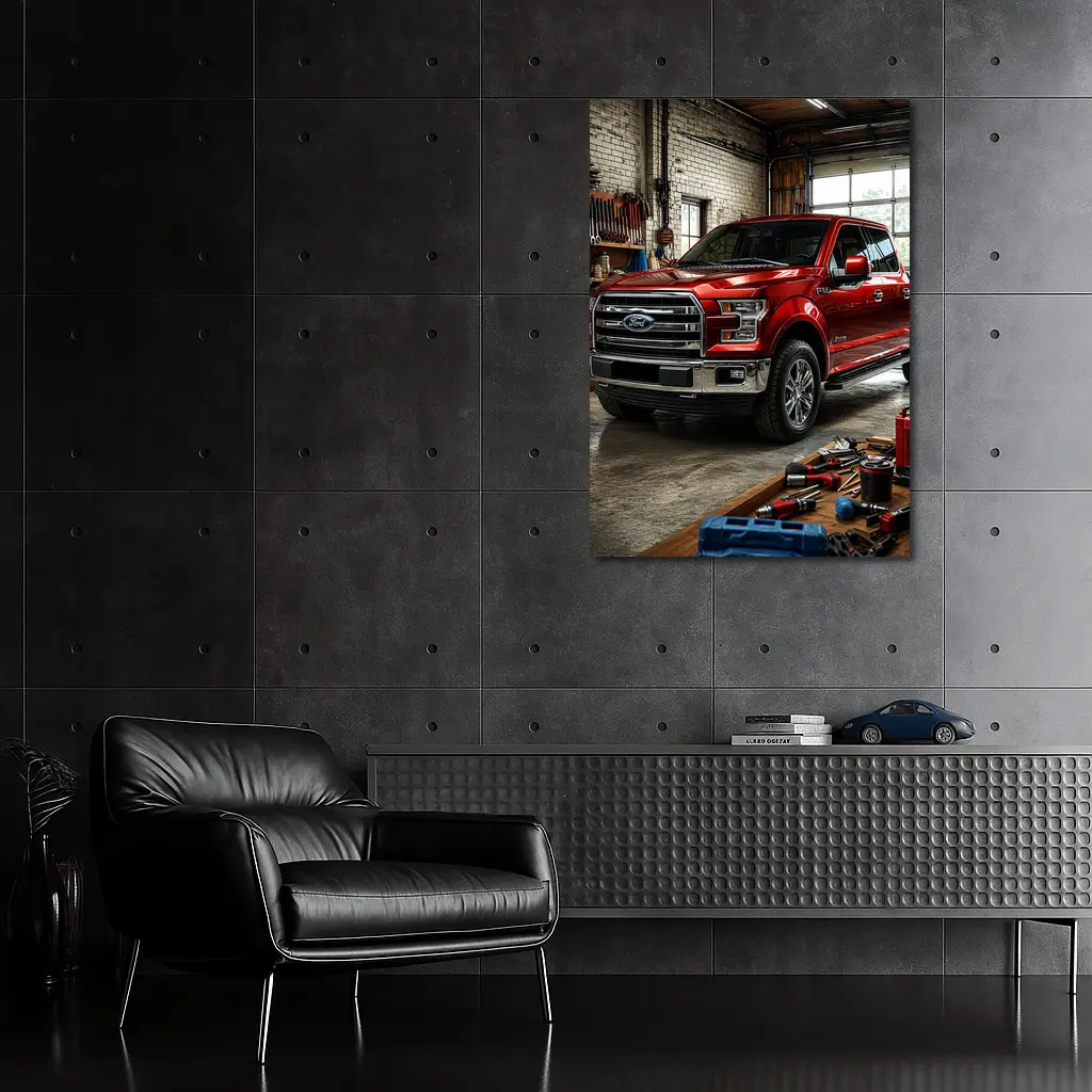 Ford F-150 Red Truck Garage Workshop – Wall Art