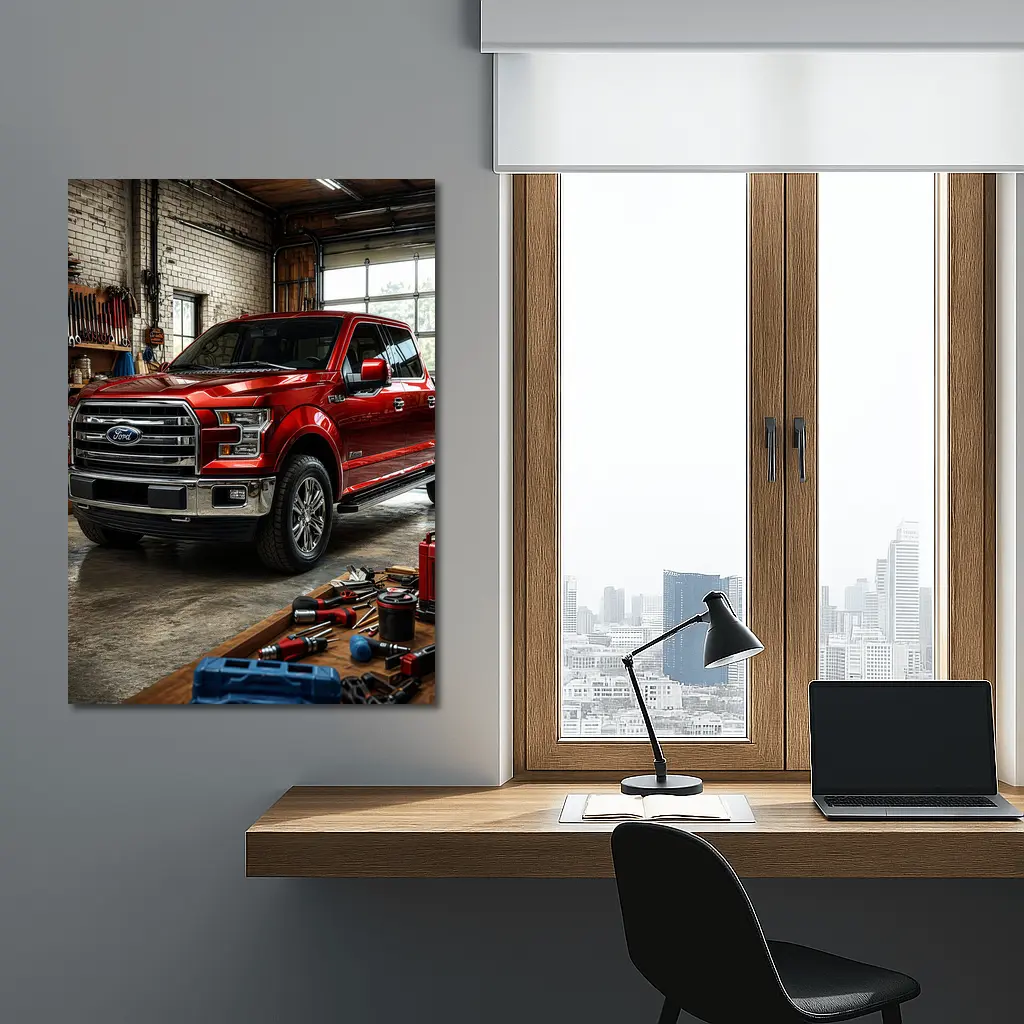 Ford F-150 Red Truck Garage Workshop – Wall Art