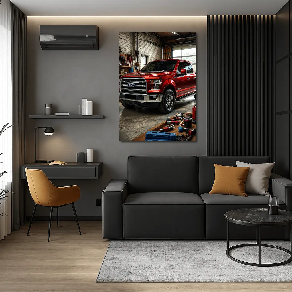 Ford F-150 Red Truck Garage Workshop – Wall Art