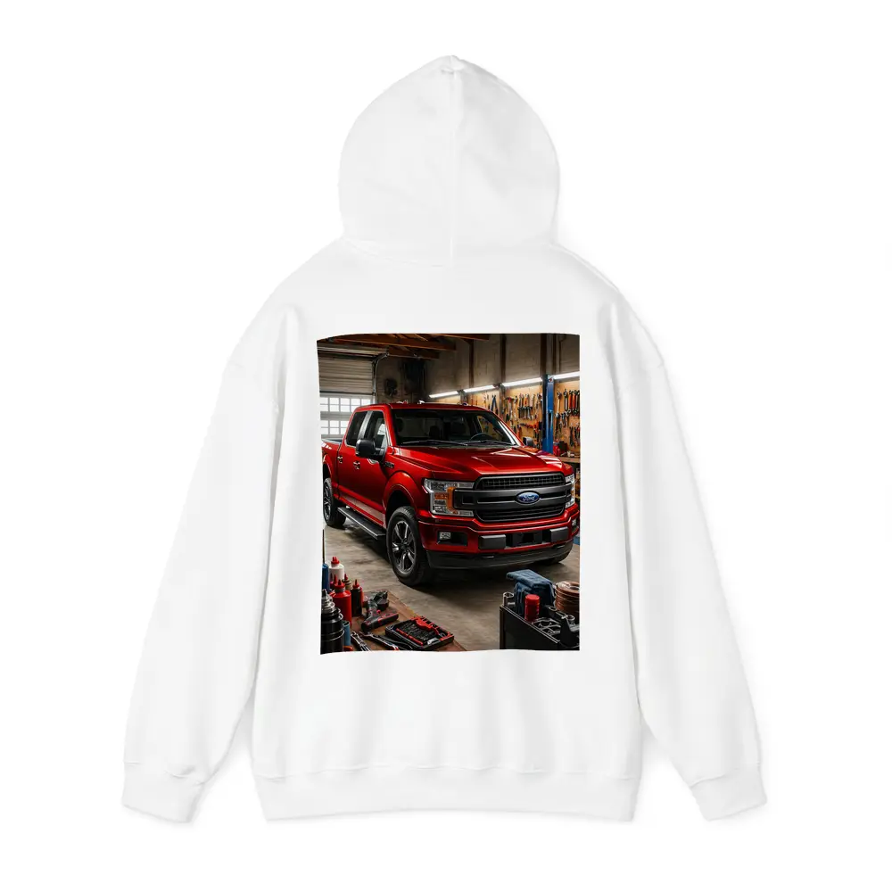 Ford F-150 Red Truck Garage Workshop – Hoodies