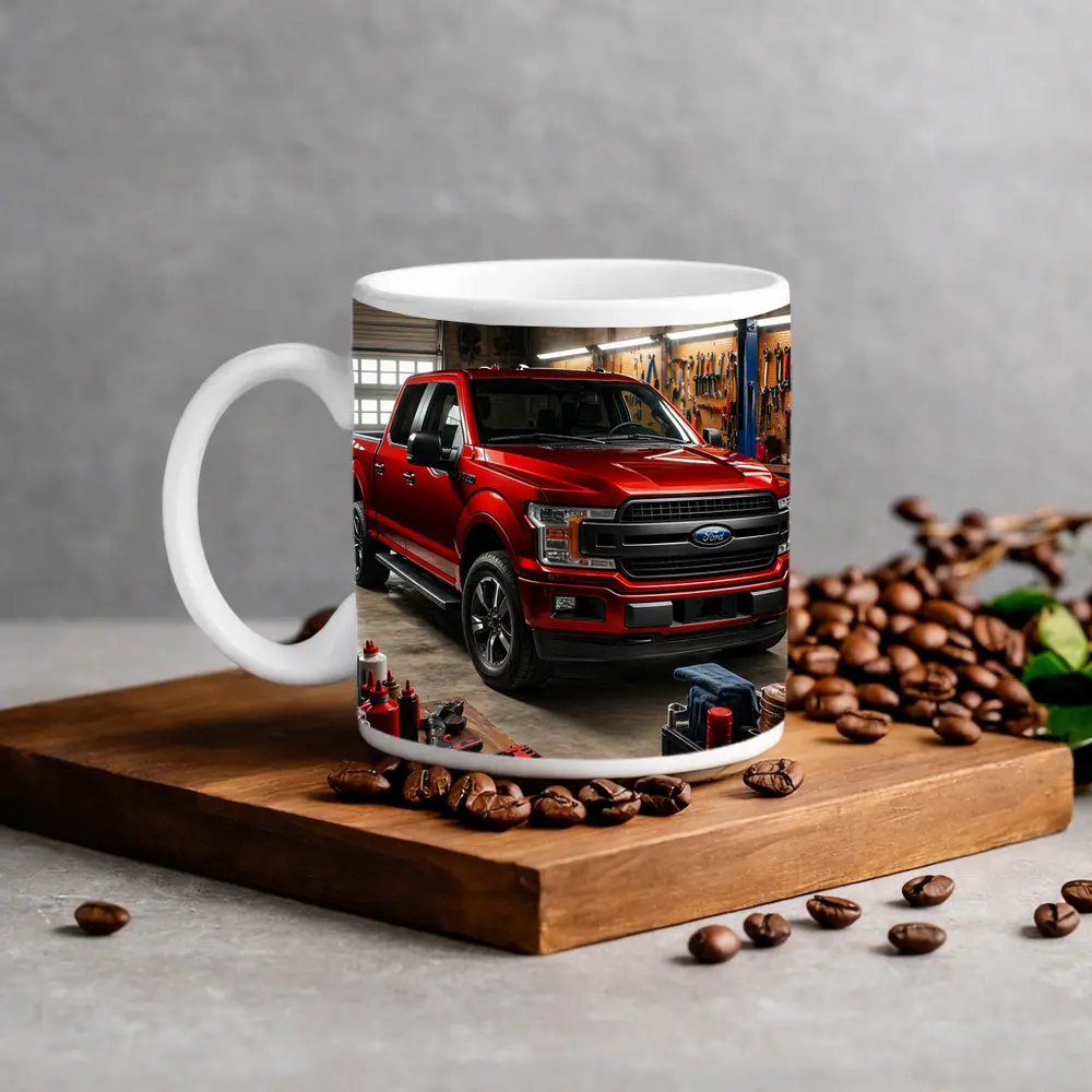 Ford F-150 Red Truck Garage Workshop – Mugs