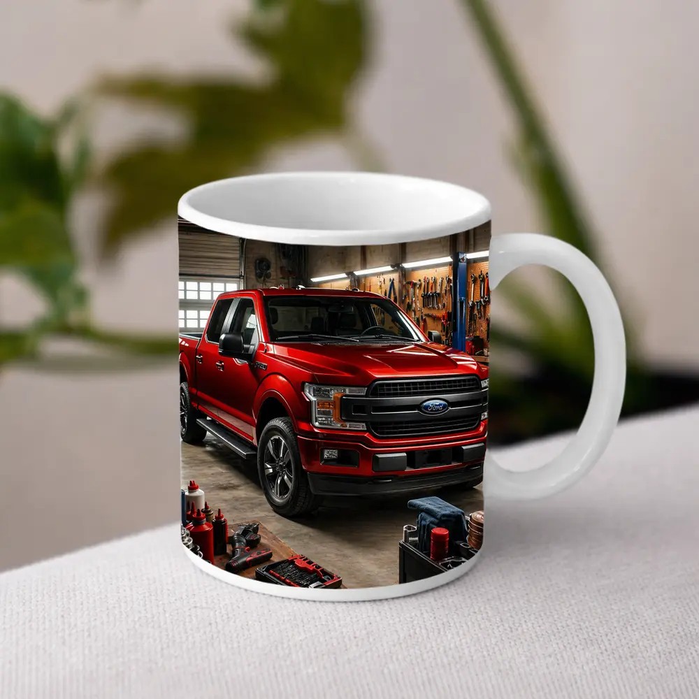 Ford F-150 Red Truck Garage Workshop – Mugs
