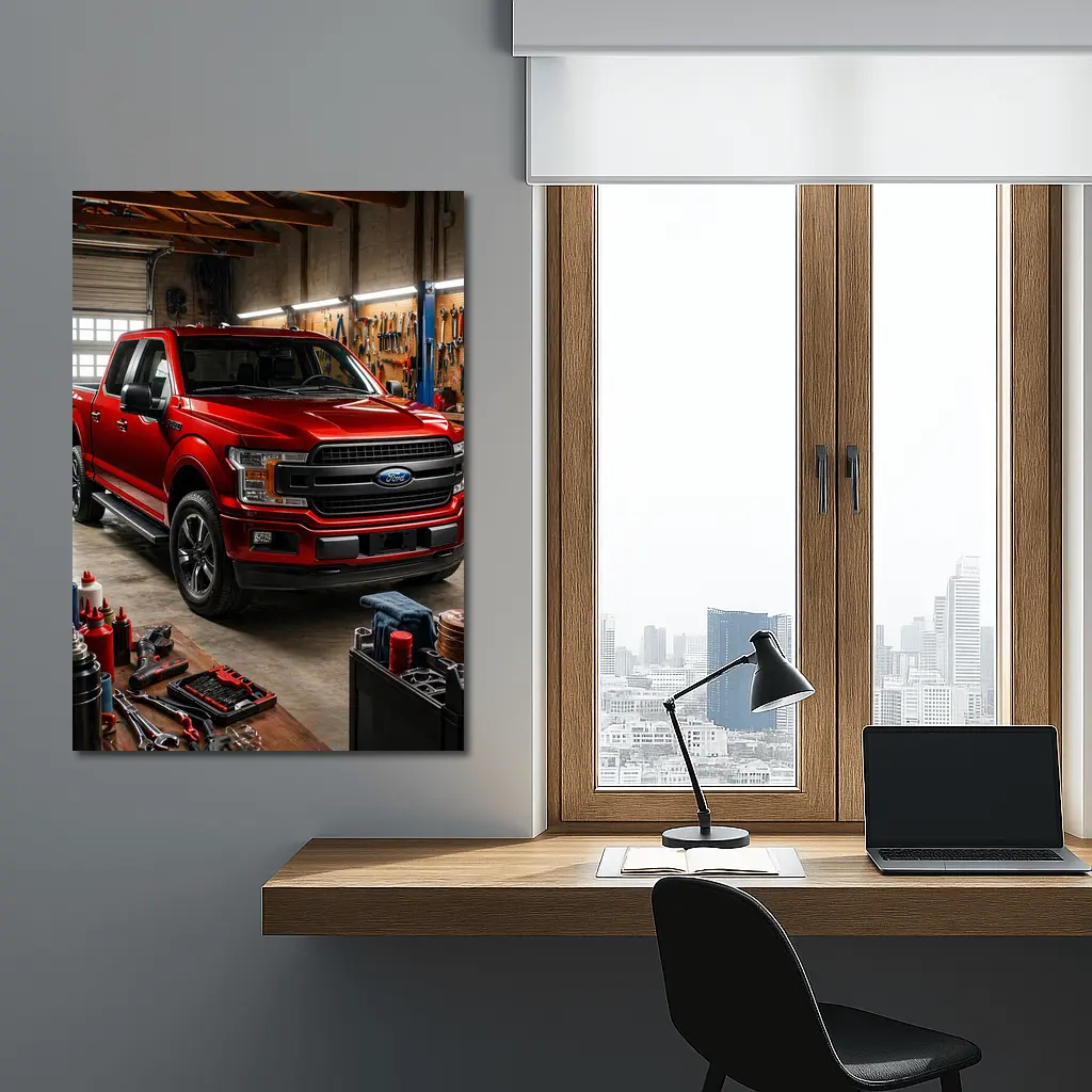 Ford F-150 Red Truck Garage Workshop – Wall Art